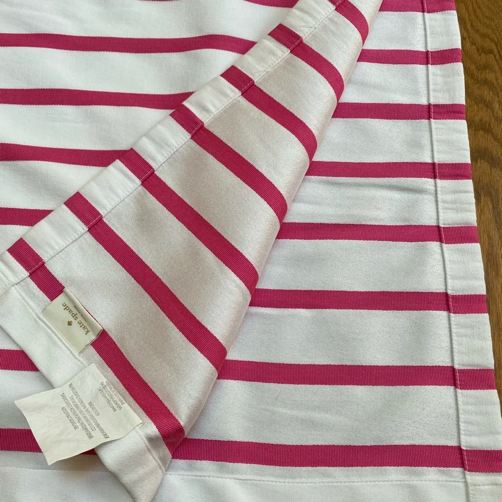 Kate Spade New York Shower Curtain Hot Pink White Stripes Harbour Stripe Barbie